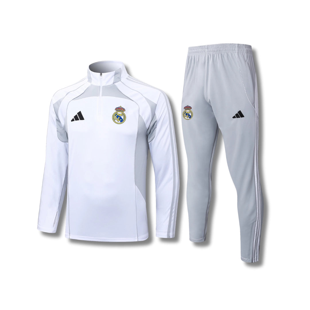 Real Madrid White/Grey Kids Tracksuit - My Store