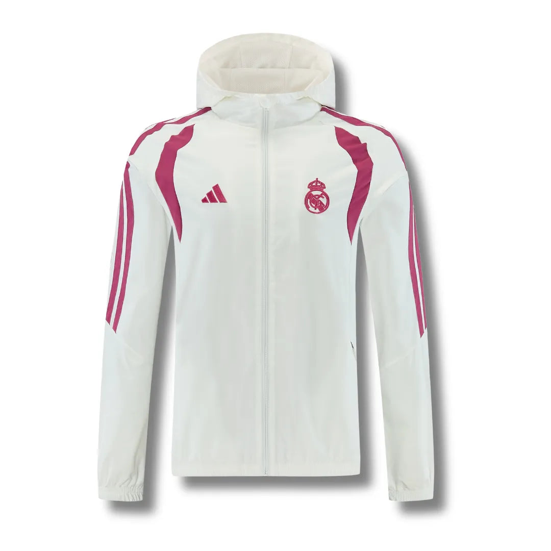 Real Madrid White Hooded Windbreaker 26/27