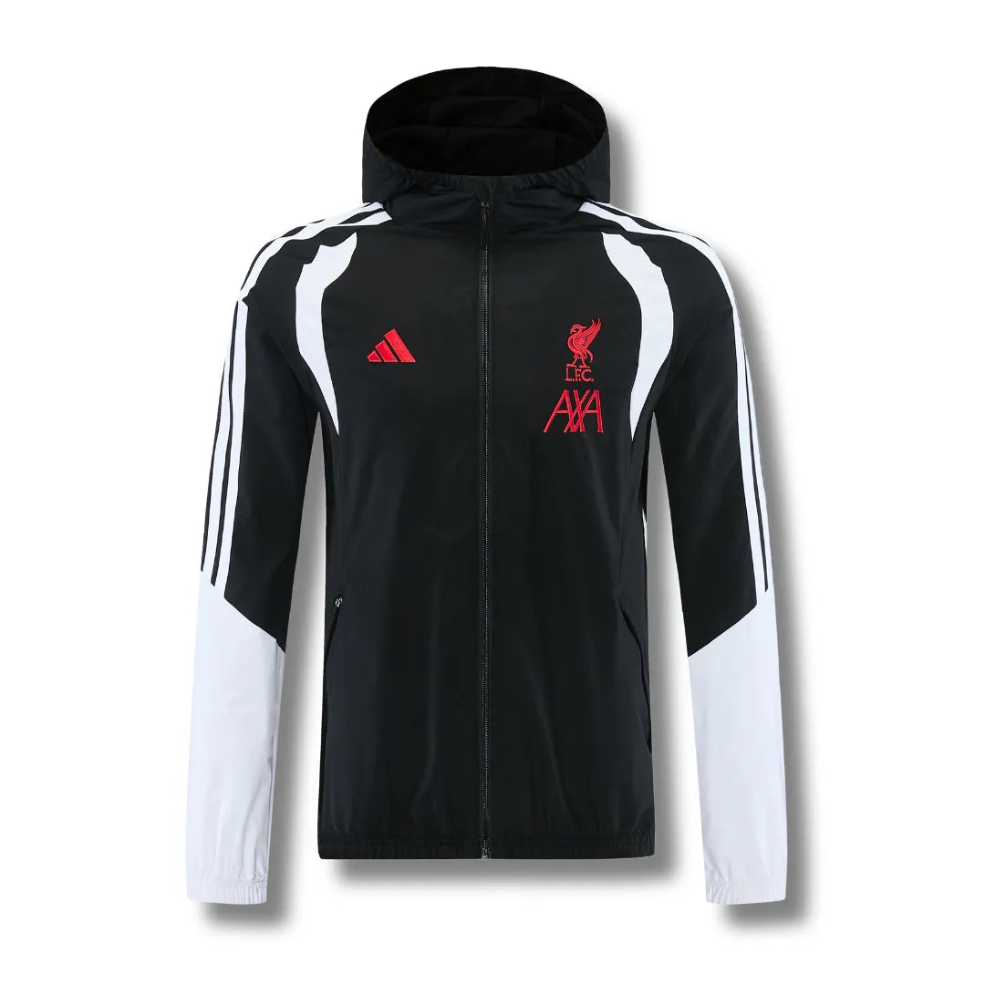 Liverpool Black Hooded Windbreaker 26/27