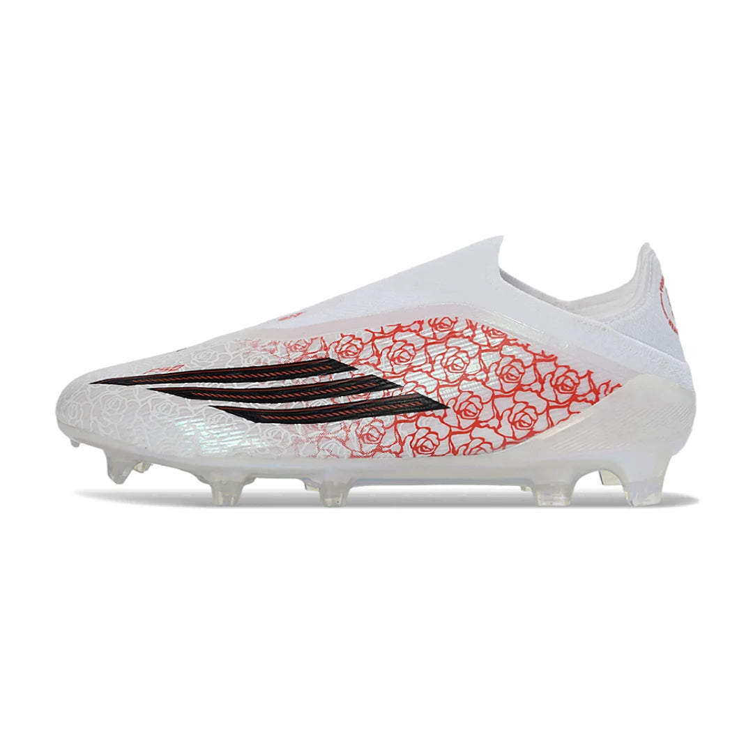 حذاء F50 بدون رباط Elite أبيض/أرجواني/أسود - FG