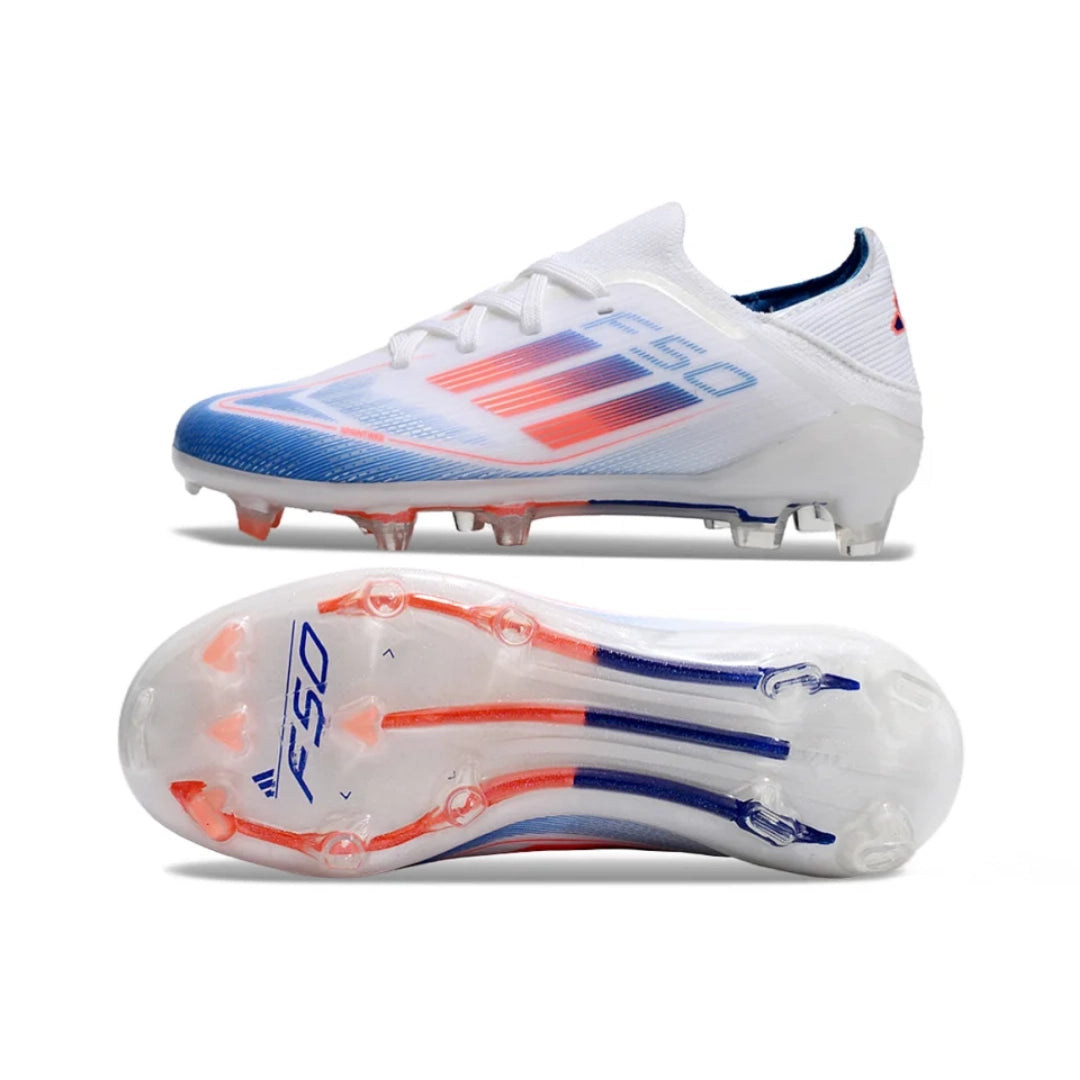 Kids F50 Elite White/Blue - FG