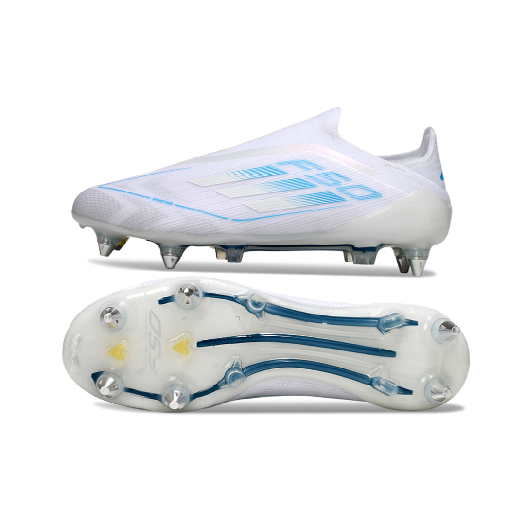 حذاء F50 بدون أربطة Elite أبيض/أزرق - FG