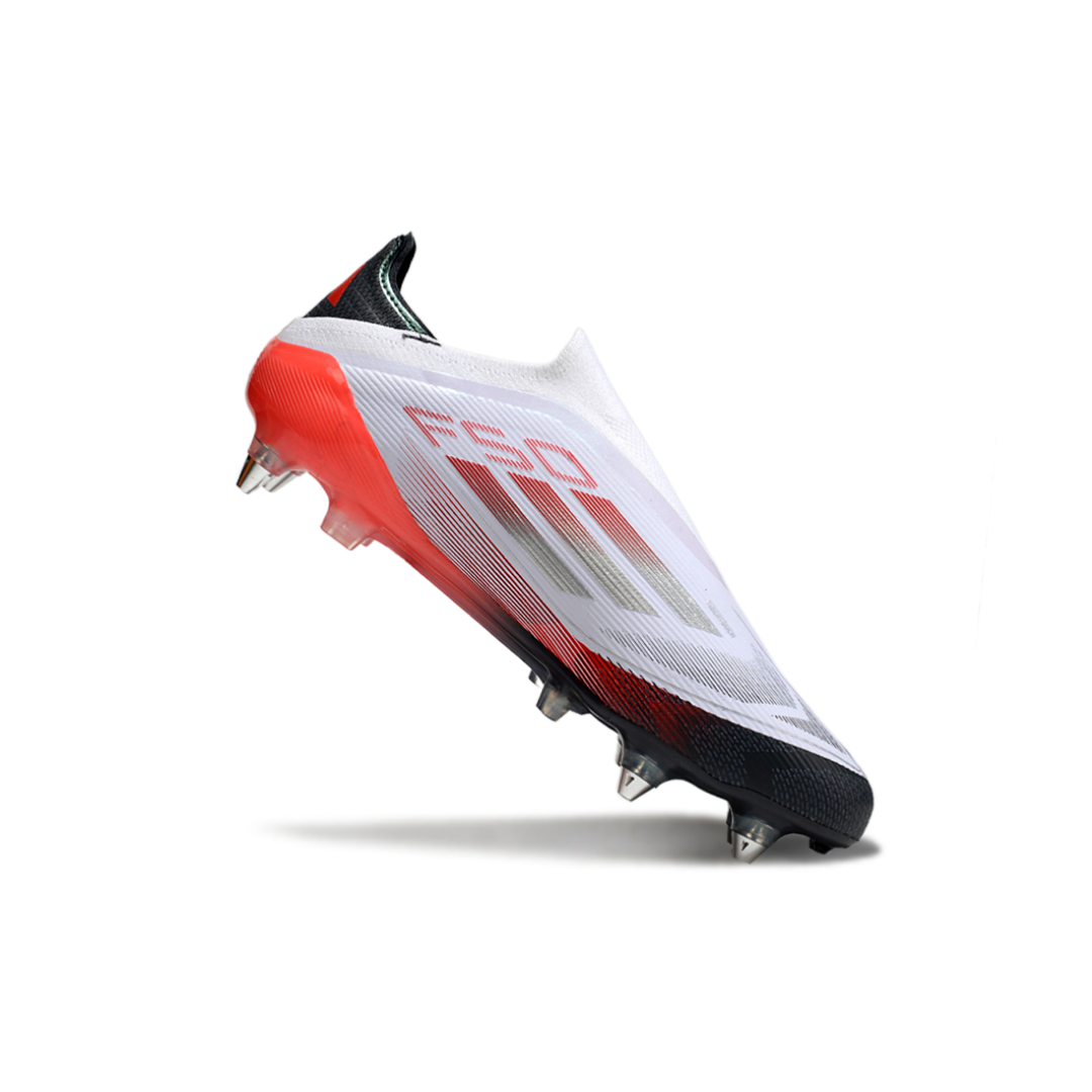 حذاء F50 بدون أربطة Elite أبيض/برتقالي - FG