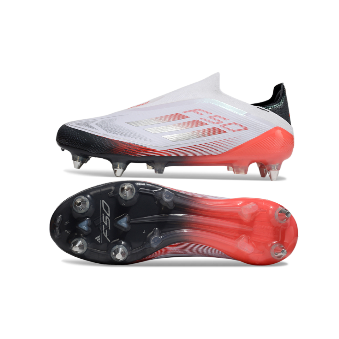 حذاء F50 بدون أربطة Elite أبيض/برتقالي - FG