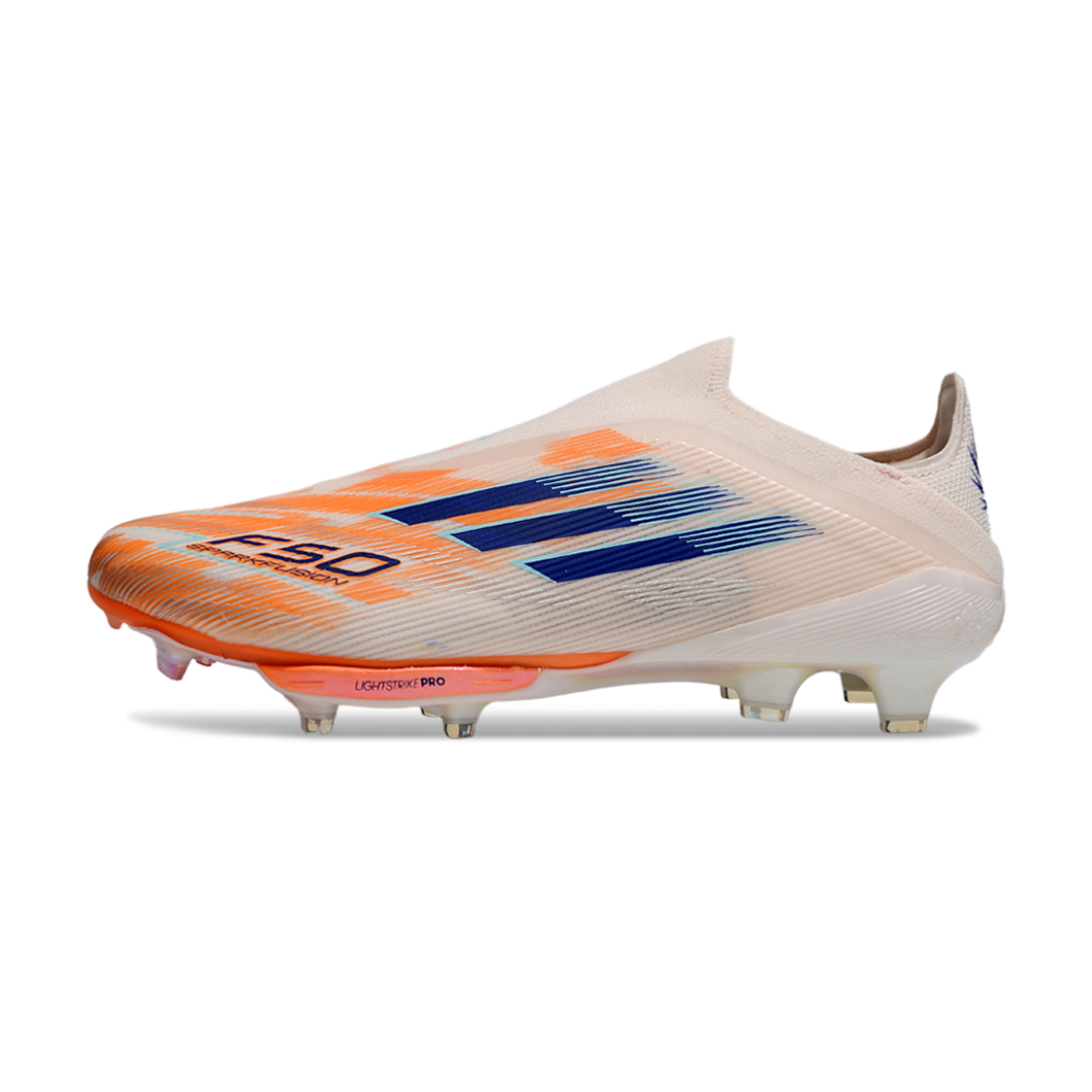حذاء F50+ بدون أربطة Elite برتقالي/أبيض - FG