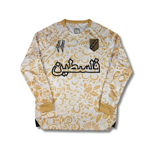 Palestine White Floral Long Sleeve - Exclusive (Arabic)