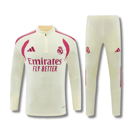Kids Real Madrid White/Pink Tracksuit 26/27
