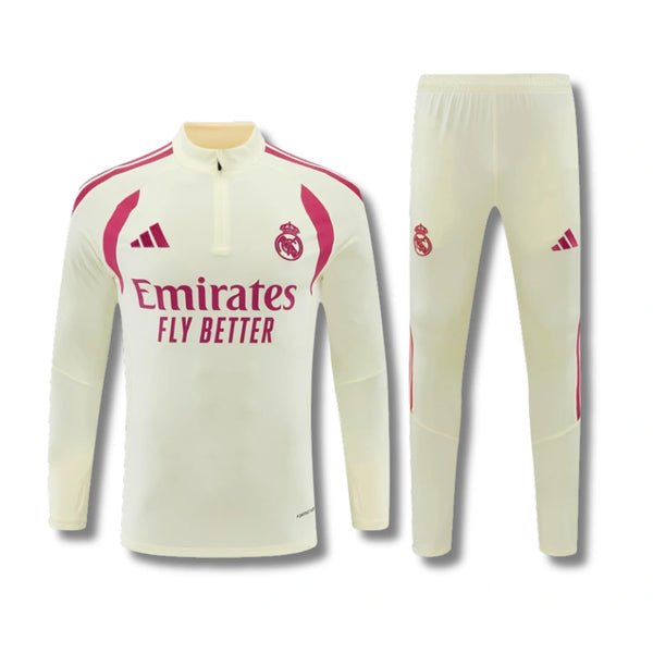 Kids Real Madrid White/Pink Tracksuit 26/27