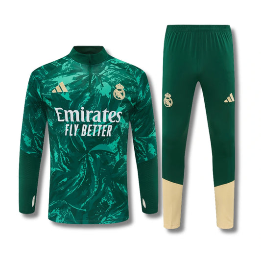 Kids Real Madrid Floral Green Tracksuit 26/27