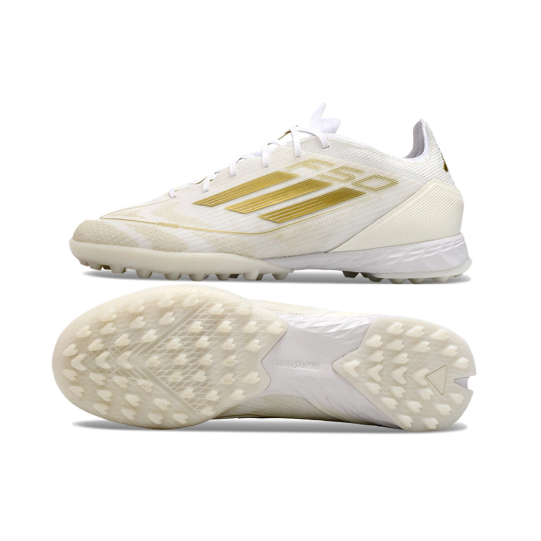 Kids F50 Elite White/Gold - Turf