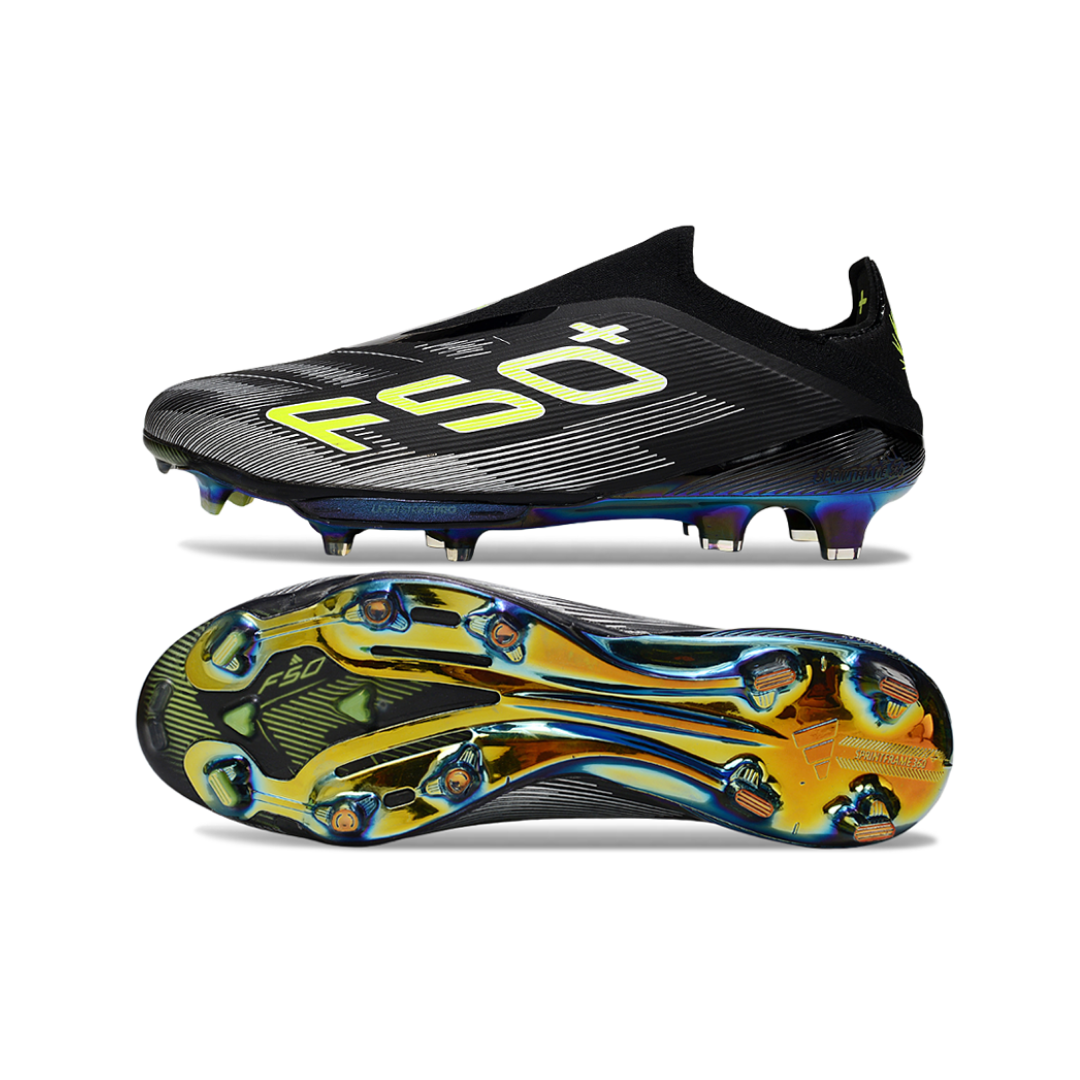 حذاء F50+ بدون أربطة Elite أسود/أصفر - FG