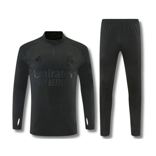 Kids Real Madrid Blackout Tracksuit 26/27