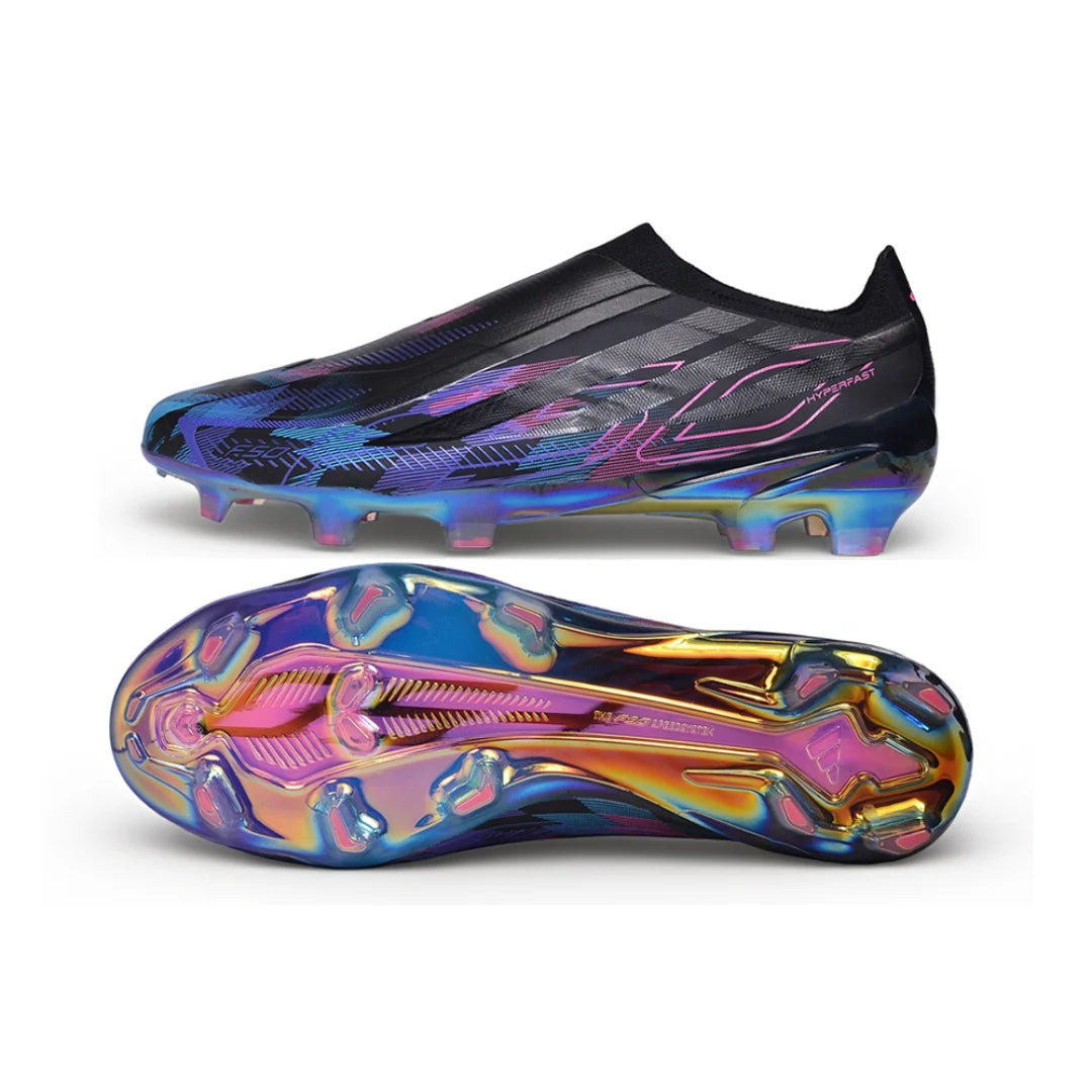 F50 Hyperfast Laceless Elite Black/Chrome - FG