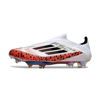 حذاء F50+ بدون أربطة Elite أبيض/مرقط - FG