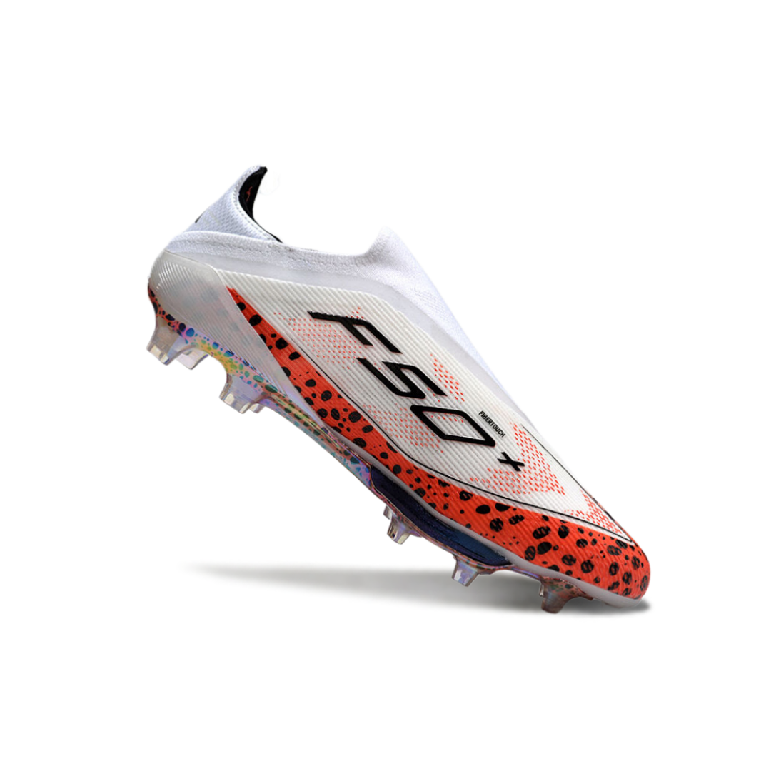 F50+ Laceless Elite White/Leopard - FG