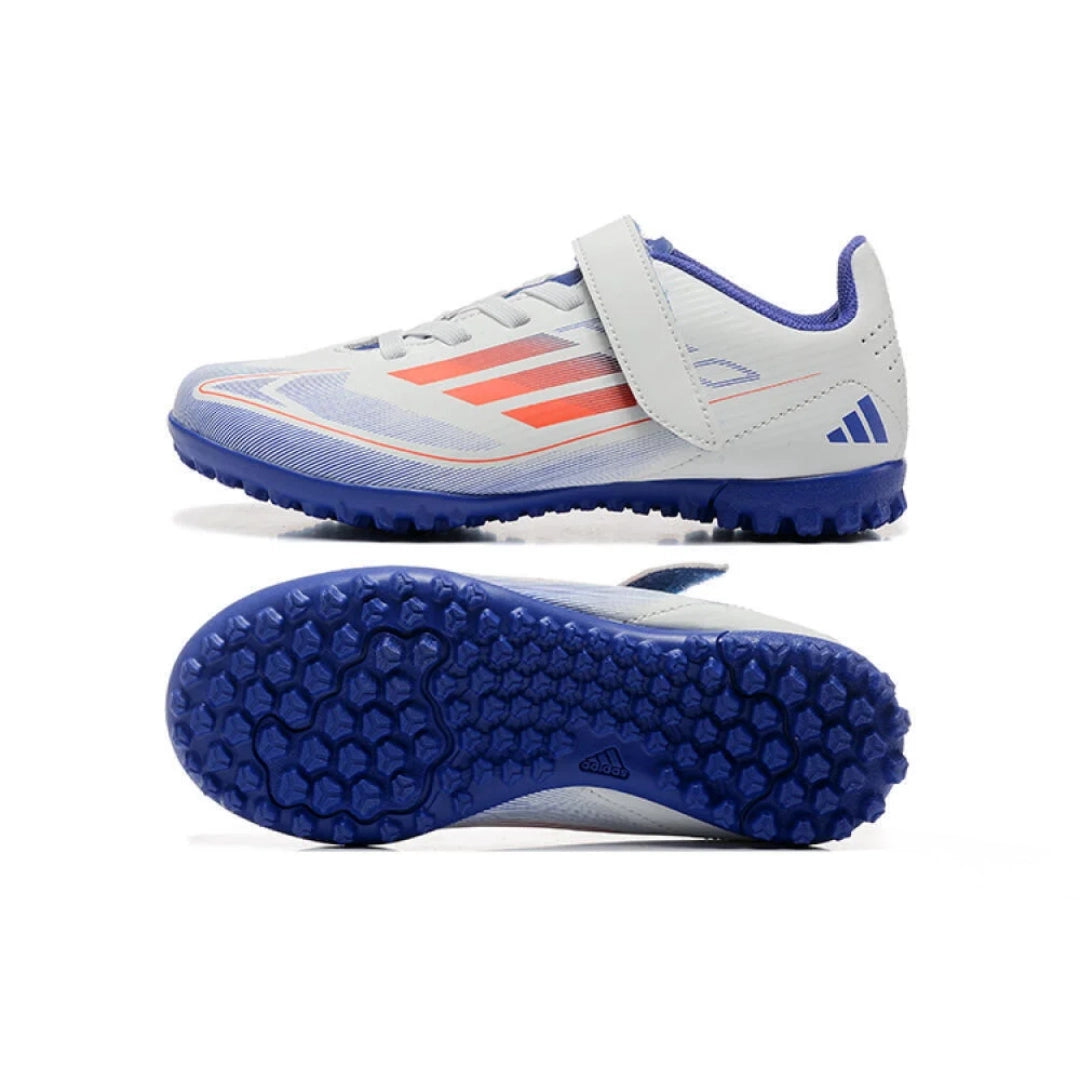 Kids F50 Elite White/Blue - Turf