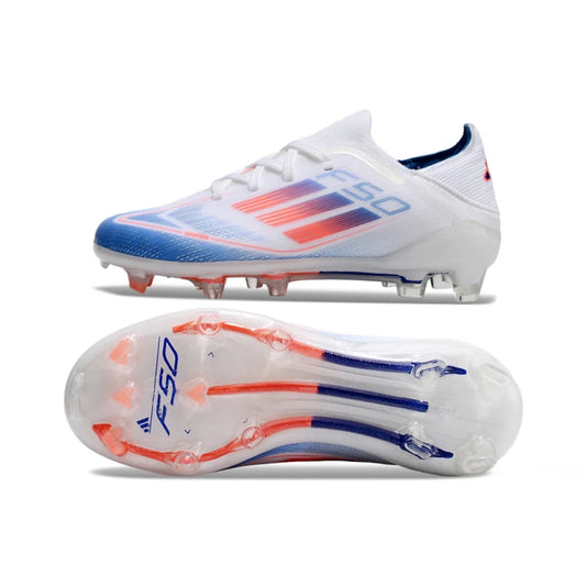 Kids F50 Elite White/Blue - FG