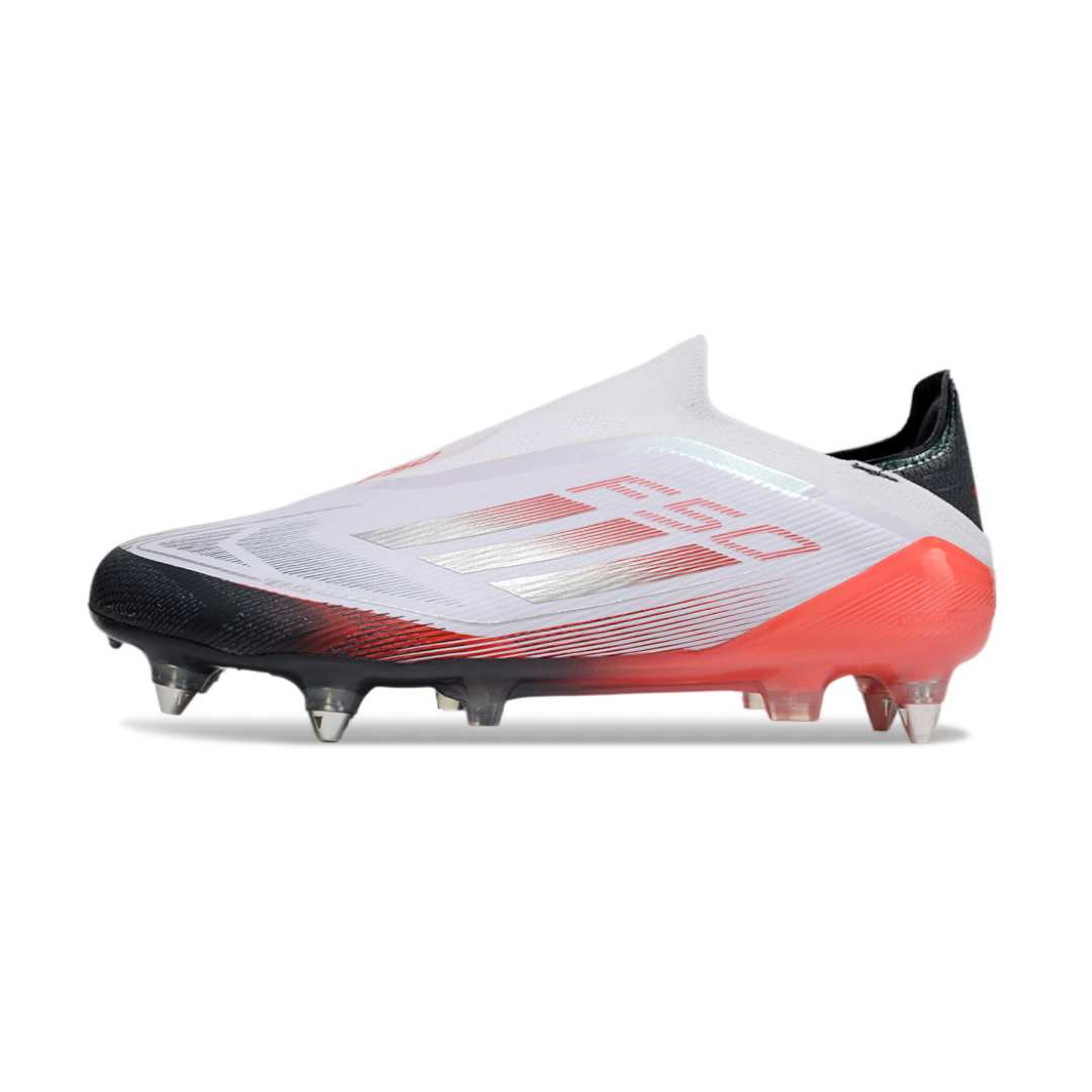 حذاء F50 بدون أربطة Elite أبيض/برتقالي - FG